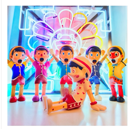 Mighty jaxx first kiss Wood Boy Art Toy - Valentine's Day Limited Edition Figure