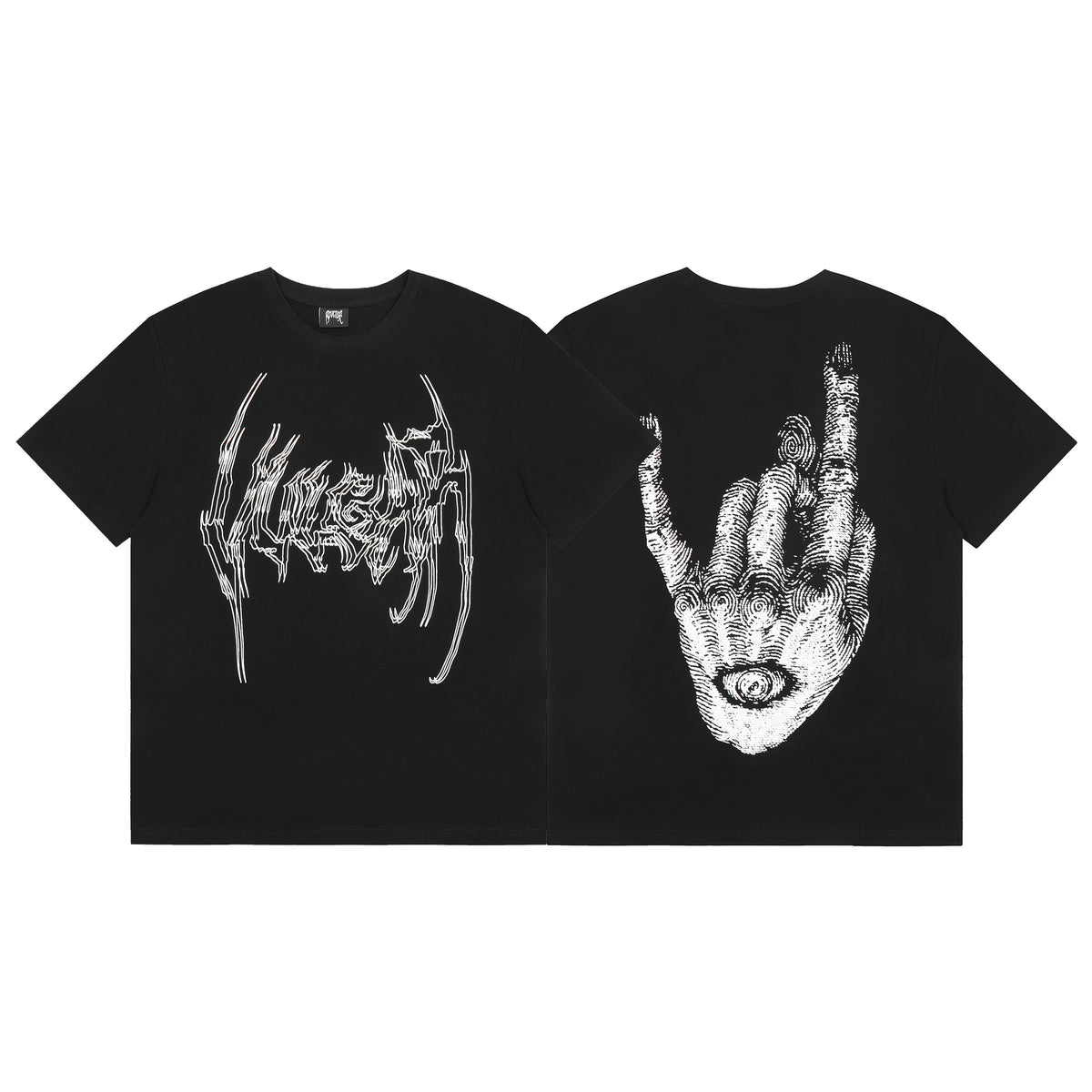 Revenge Graphic Tee - Smoke Skull Skeleton & Lightning XXX Oversized -   donclickin