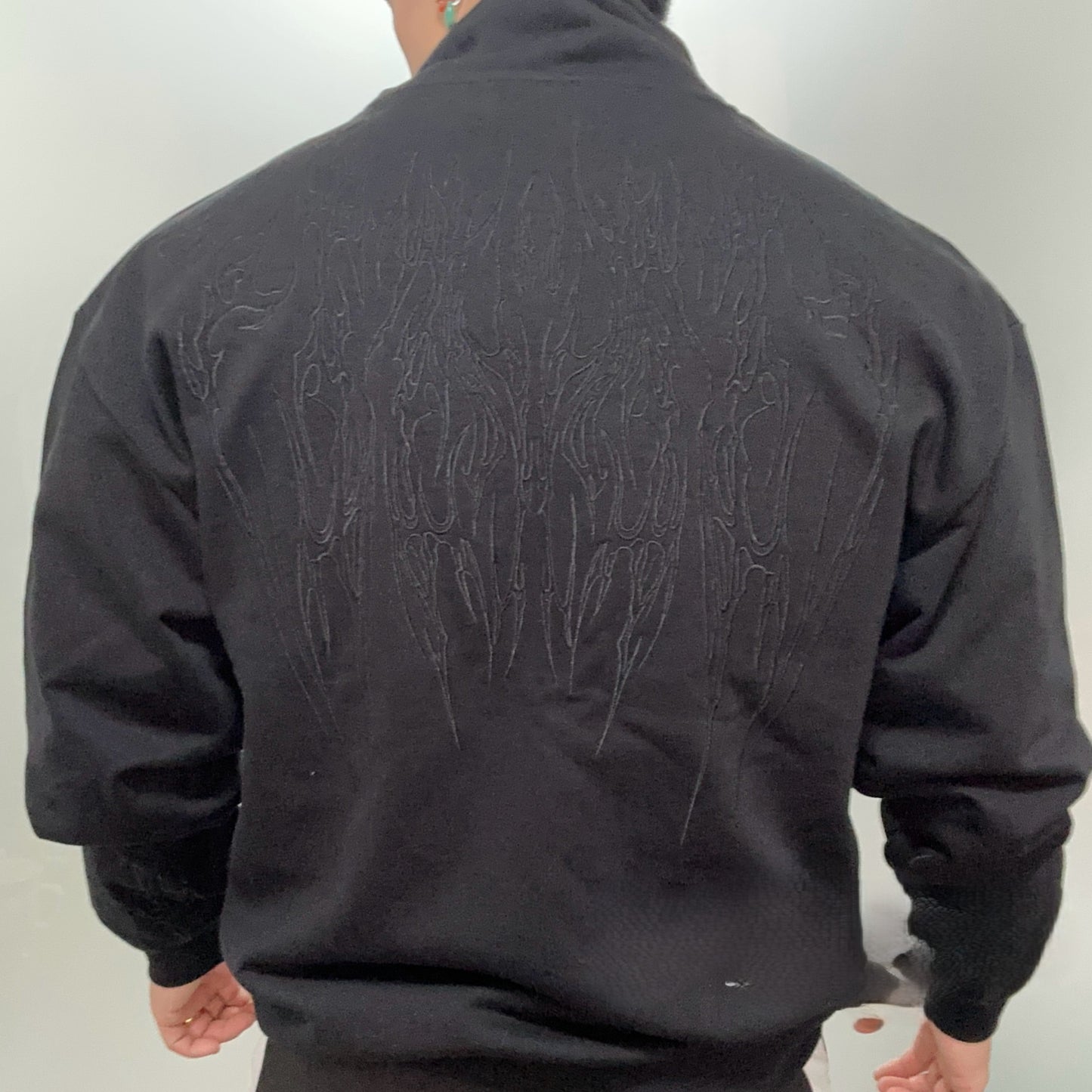 Breathedivinity Heavyweight Embroidered Track Jacket - Stand Collar