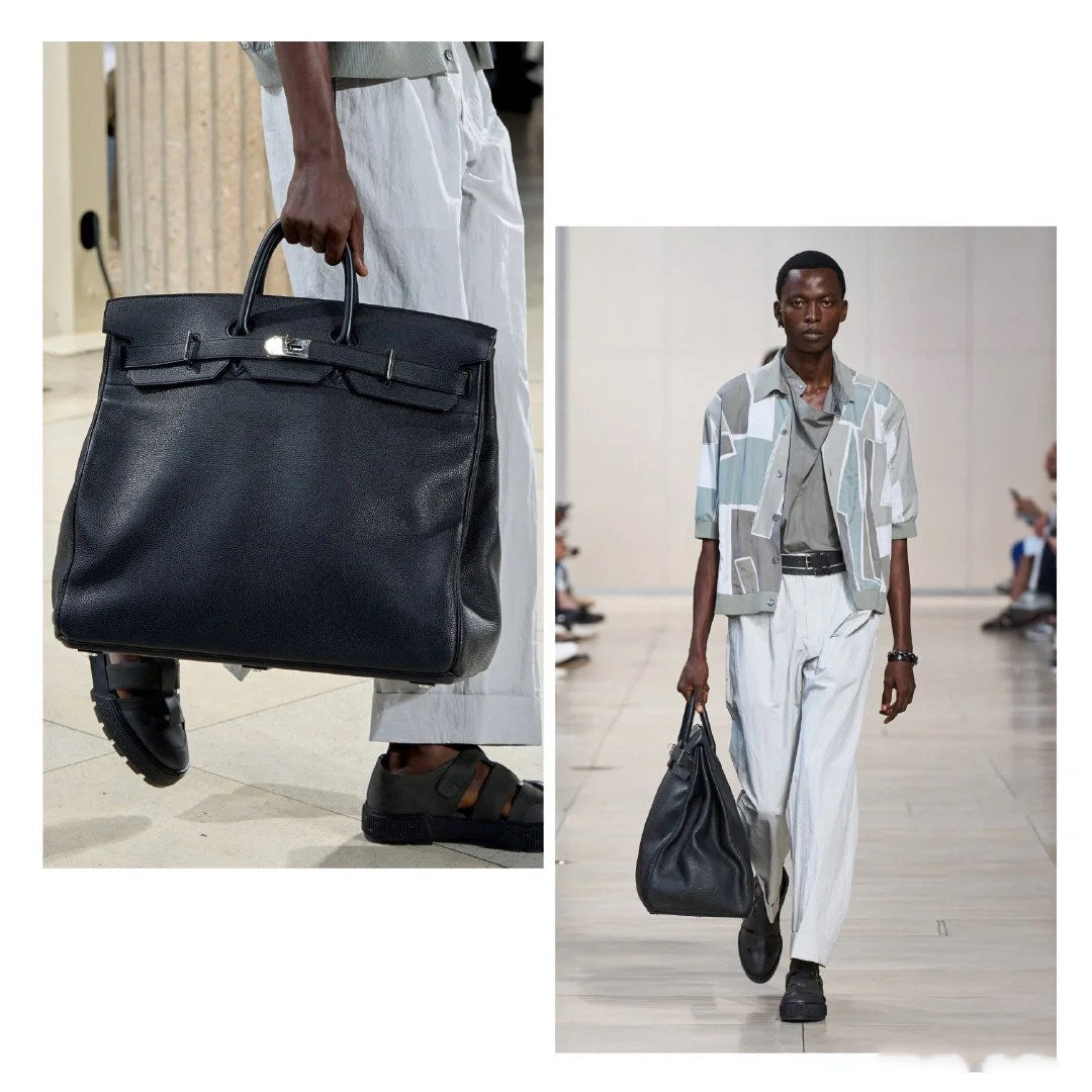 Archive Padlock Weekender - Oversized Lychee Leather Commuter Gym Bag 