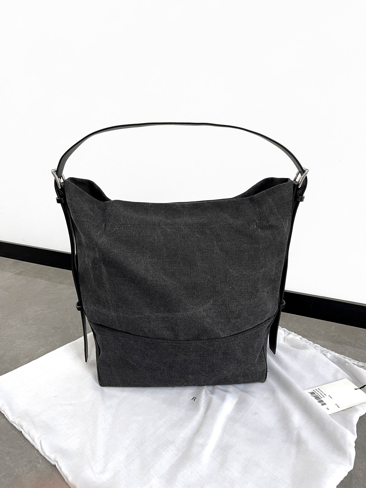 Revised Lemaire Vintage Washed Canvas Hobo Tote - Jennie Shoulder Bag 