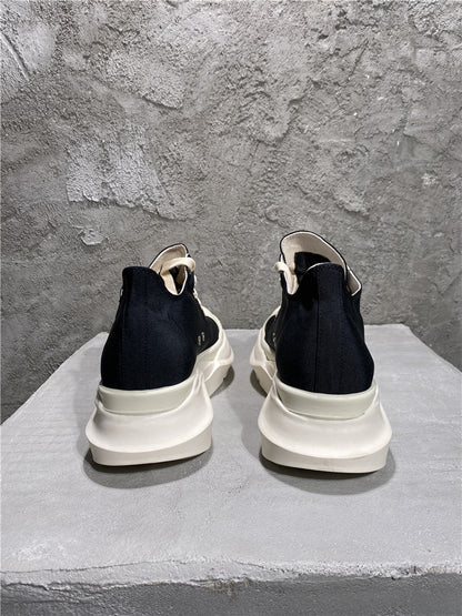 RO Abstract Low Sneaks - Double-Layer Rick Owen TPU Platform Nylon Canvas