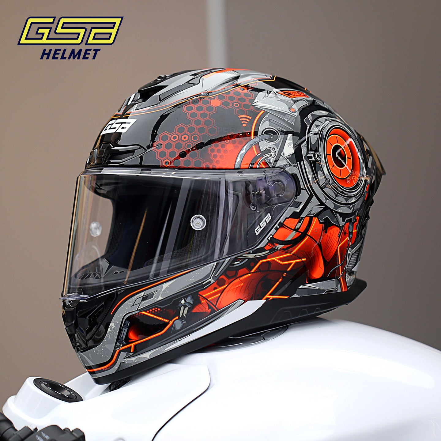 GSB G-361 Full Face Motorcycle Helmet - Urban Racing Aerodynamic Shell -  donclickin