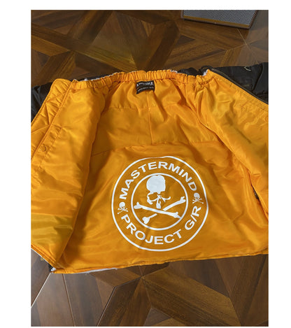 Graliz LEARL Project (G/R) Mastermind Skull Puffer - Collarless Cropped Jacket 