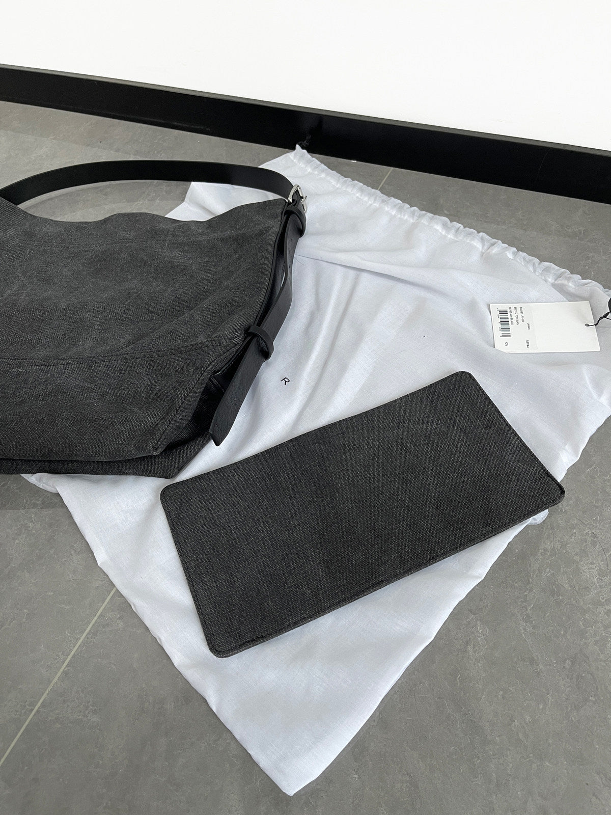 Revised Lemaire Vintage Washed Canvas Hobo Tote - Jennie Shoulder Bag 
