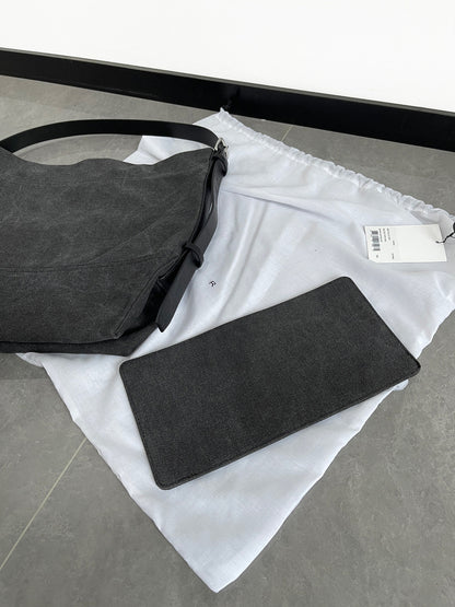 Revised Lemaire Vintage Washed Canvas Hobo Tote - Jennie Shoulder Bag 