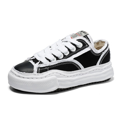 Revised Maison Mihara Yasuhiro Wavy Dissolved Sole Sneakers - MMY Canvas White