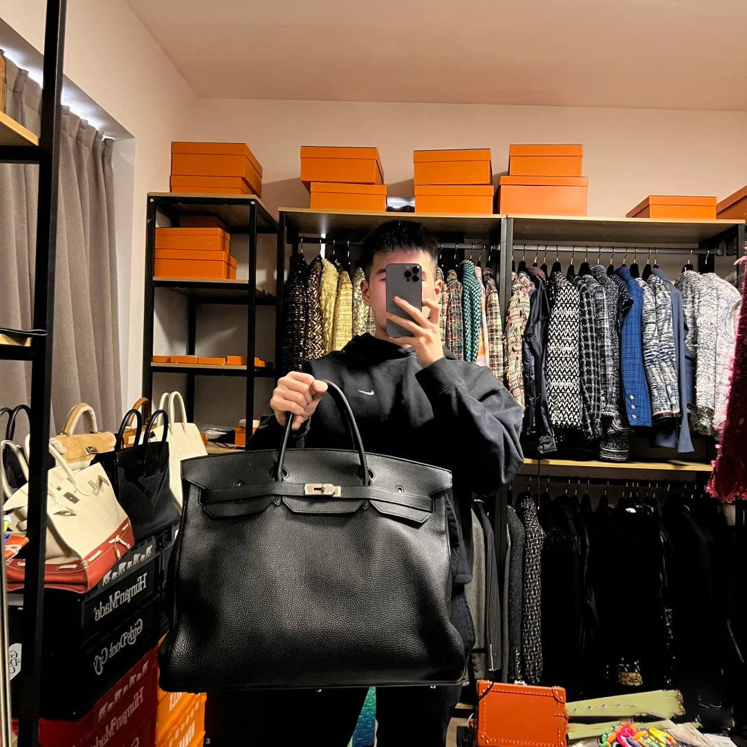 Archive Padlock Weekender - Oversized Lychee Leather Commuter Gym Bag 