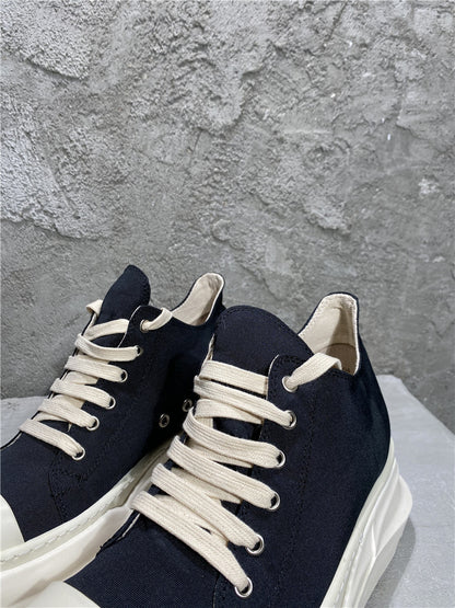 RO Abstract Low Sneaks - Double-Layer Rick Owen TPU Platform Nylon Canvas