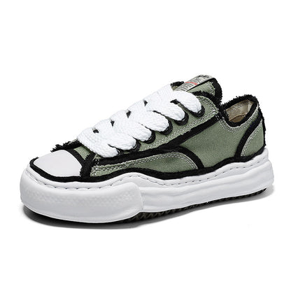 Revised Maison Mihara Yasuhiro Wavy Dissolved Sole Sneakers - MMY Canvas White