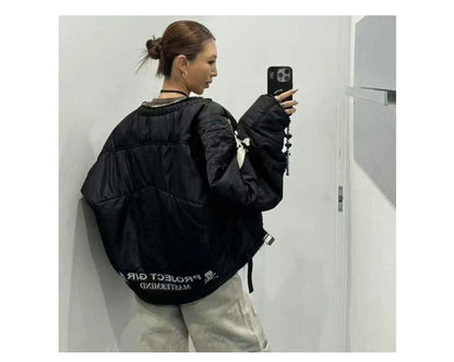 Graliz LEARL Project (G/R) Mastermind Skull Puffer - Collarless Cropped Jacket 