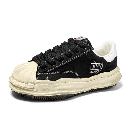 Revised Maison Mihara Yasuhiro Wavy Dissolved Sole Sneakers - MMY Canvas White