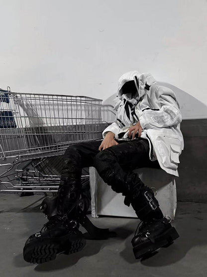 Revised Vetements FW19 High-Top Biker Boots - Metal Buckle & Rivet Strap - donclickin