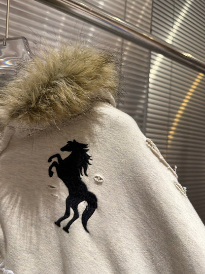 Revised Protocol Index Hoodie - Vintage Washed Distressed Warhorse Jacket 