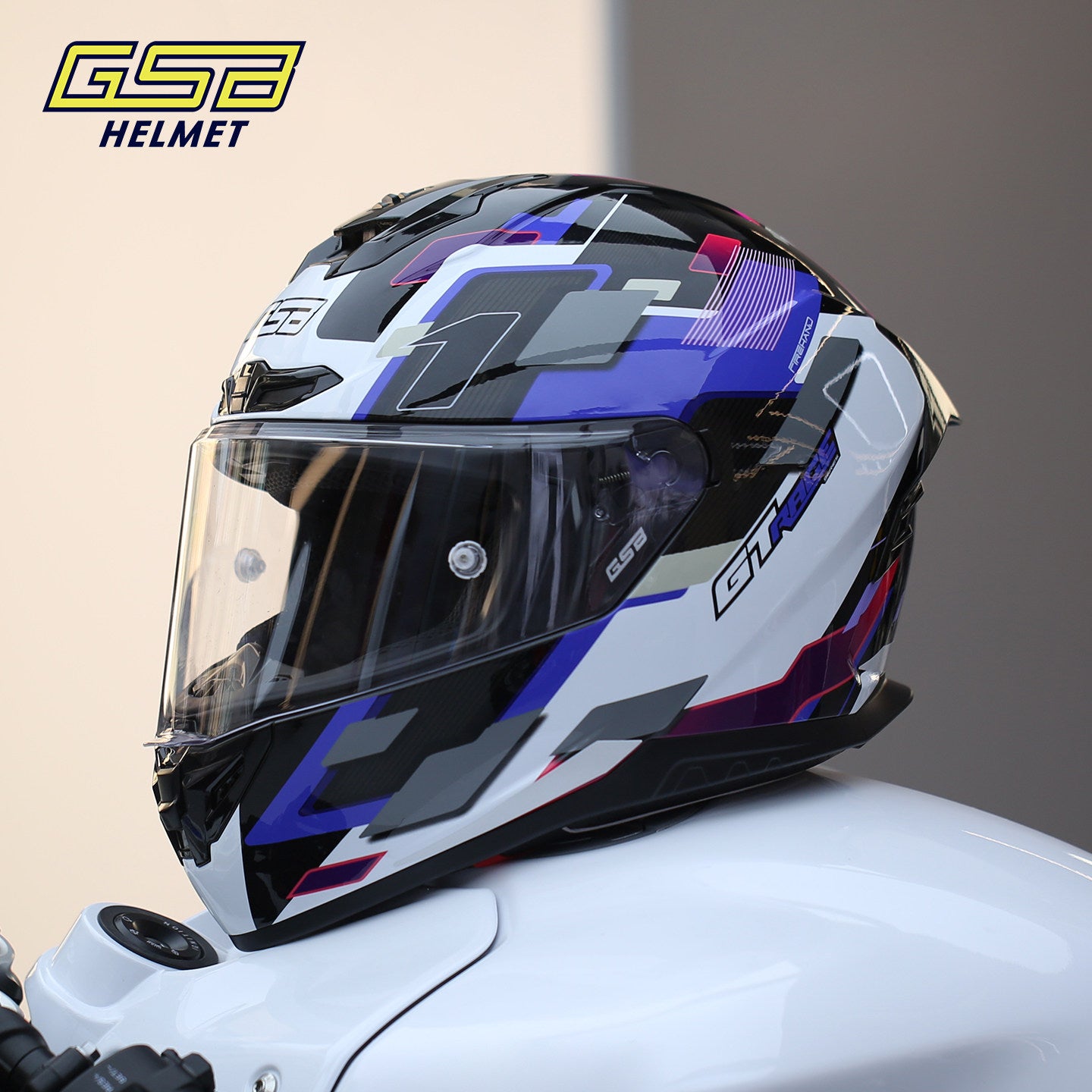 GSB G-361 Full Face Motorcycle Helmet - Urban Racing Aerodynamic Shell -  donclickin