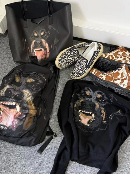 Opium GVC Rottweiler Graphic Backpack - Gothic Star Canvas Daypack 