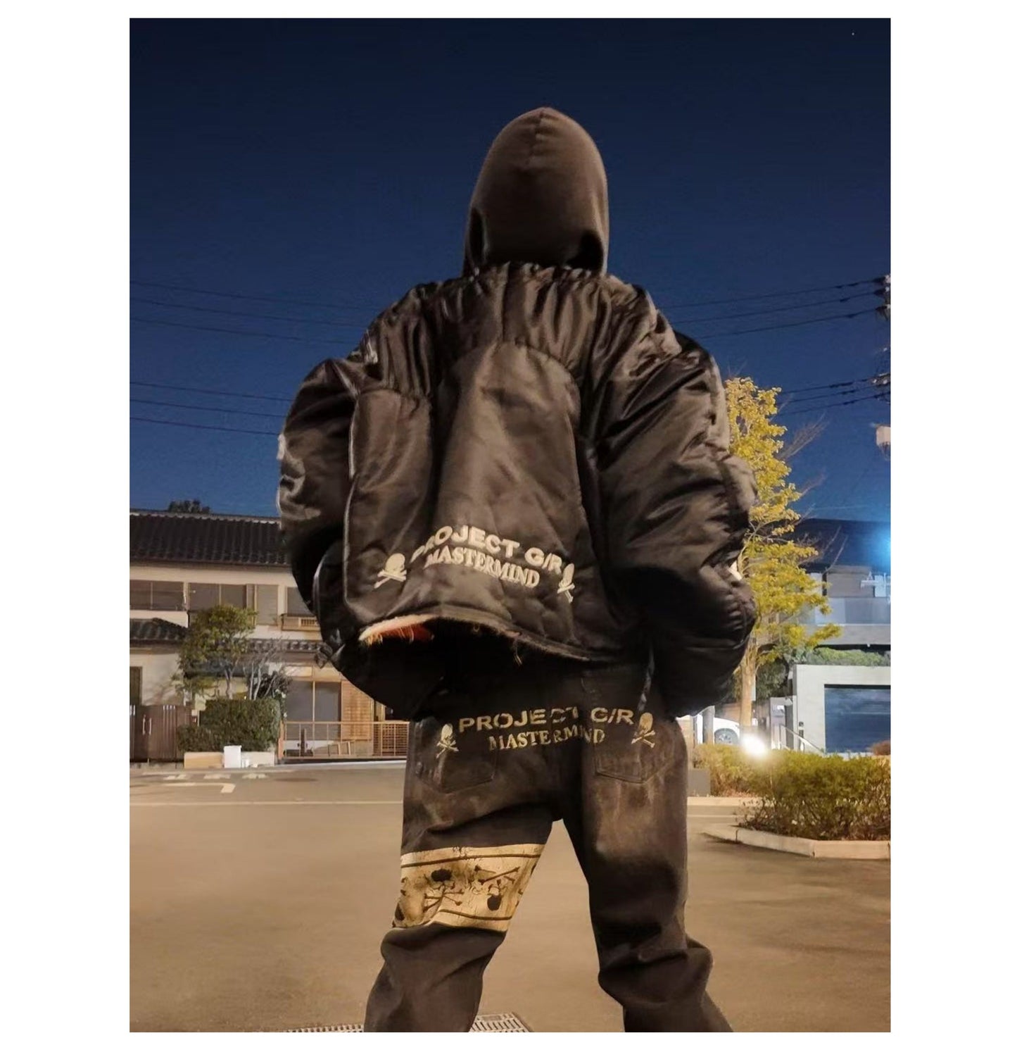 Graliz LEARL Project (G/R) Mastermind Skull Puffer - Collarless Cropped Jacket 