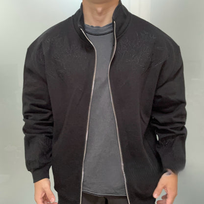 Breathedivinity Heavyweight Embroidered Track Jacket - Stand Collar