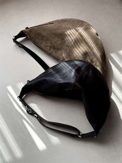 Artisanal Quiver Clip Bag - Lemaire Leather & Suede Crossbody Bucket