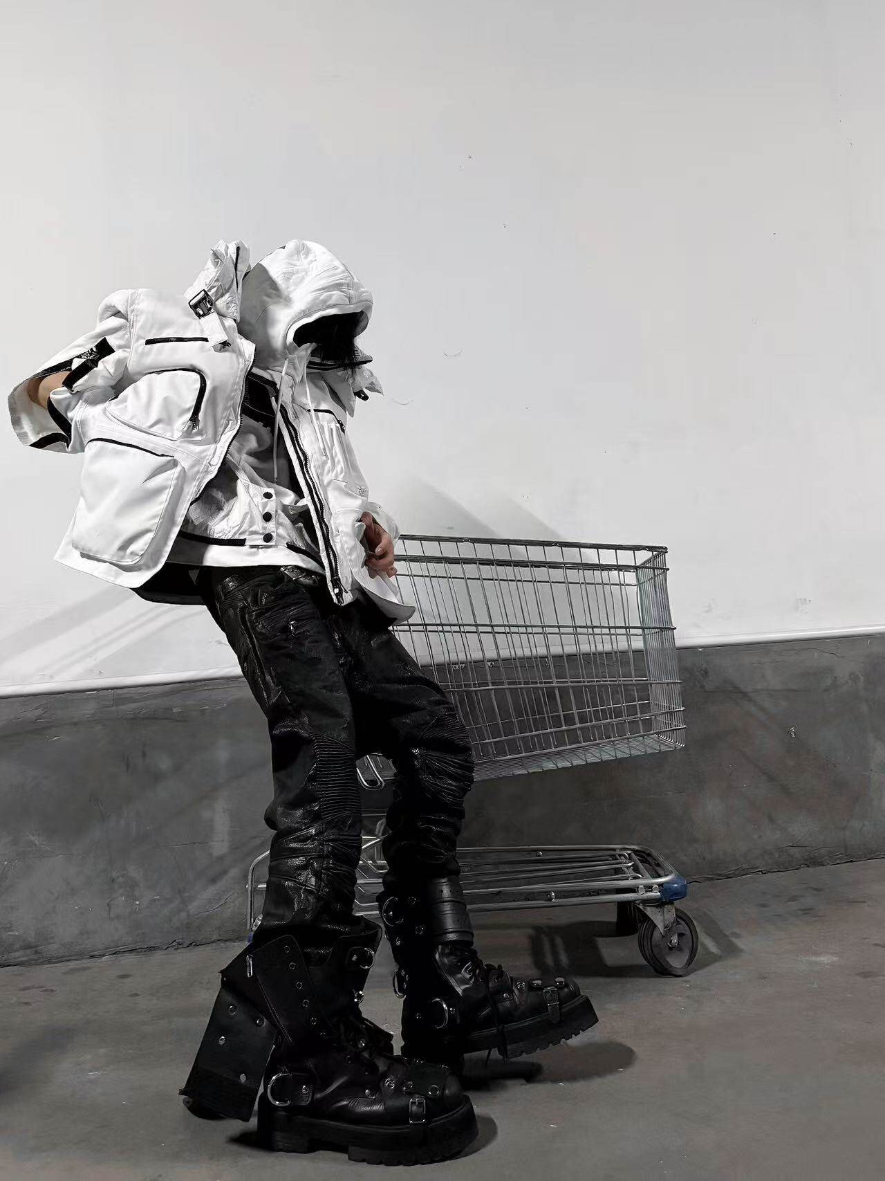 Revised Vetements FW19 High-Top Biker Boots - Metal Buckle & Rivet Strap - donclickin