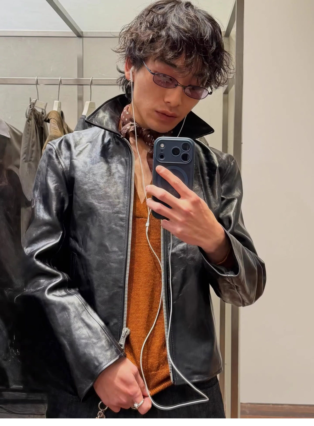 Revised Our Legacy Mini Jacket - Boxy Double-Zip Glossy Cowhide Leather