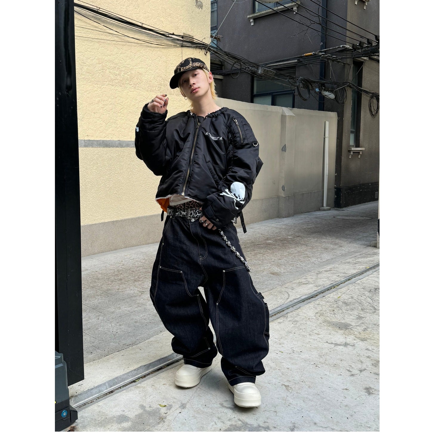 Graliz LEARL Project (G/R) Mastermind Skull Puffer - Collarless Cropped Jacket 