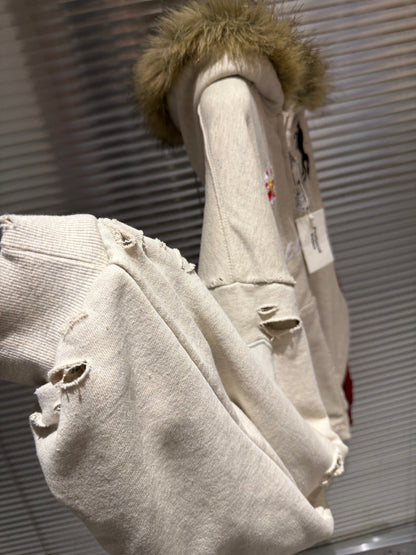 Revised Protocol Index Hoodie - Vintage Washed Distressed Warhorse Jacket 