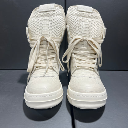 Revised RO Geobasket High-Top - Rick Owens Snake Embossed Leather  