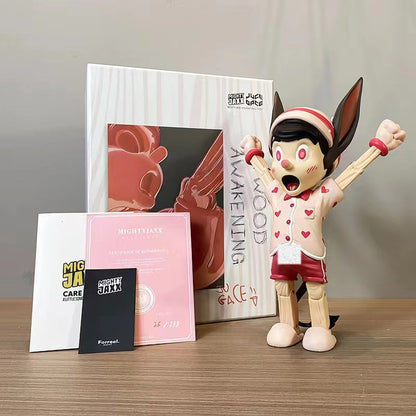 Mighty jaxx first kiss Wood Boy Art Toy - Valentine's Day Limited Edition Figure