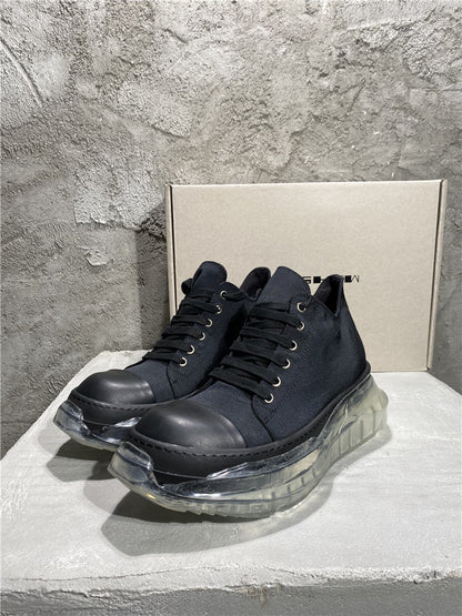 RO Abstract Low Sneaks - Double-Layer Rick Owen TPU Platform Nylon Canvas