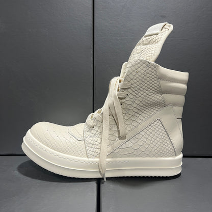 Revised RO Geobasket High-Top - Rick Owens Snake Embossed Leather  