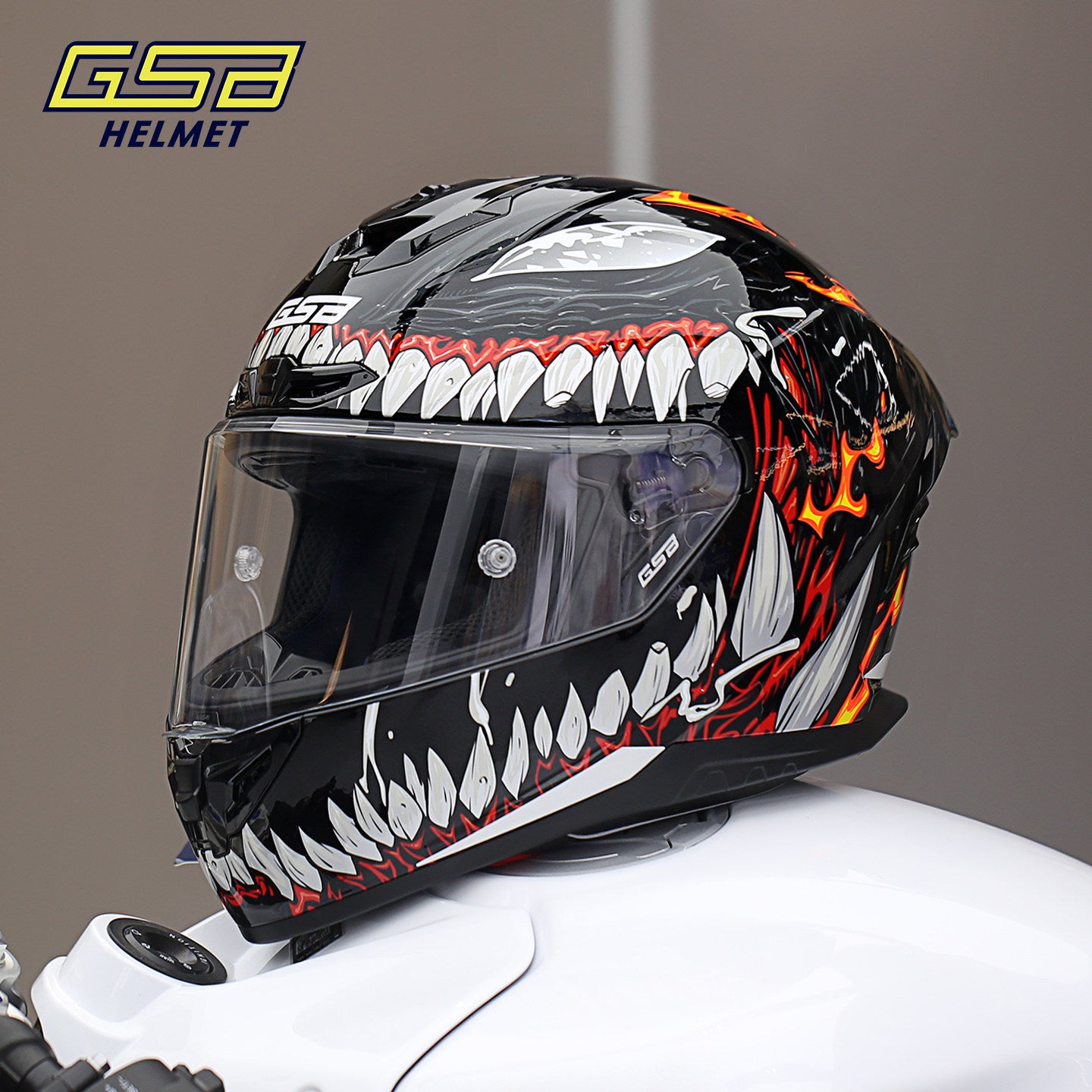 GSB G-361 Full Face Motorcycle Helmet - Urban Racing Aerodynamic Shell -  donclickin