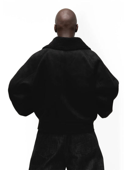 No faith studios Suede Shearling Biker Jacket - Asymmetrical Zip 
