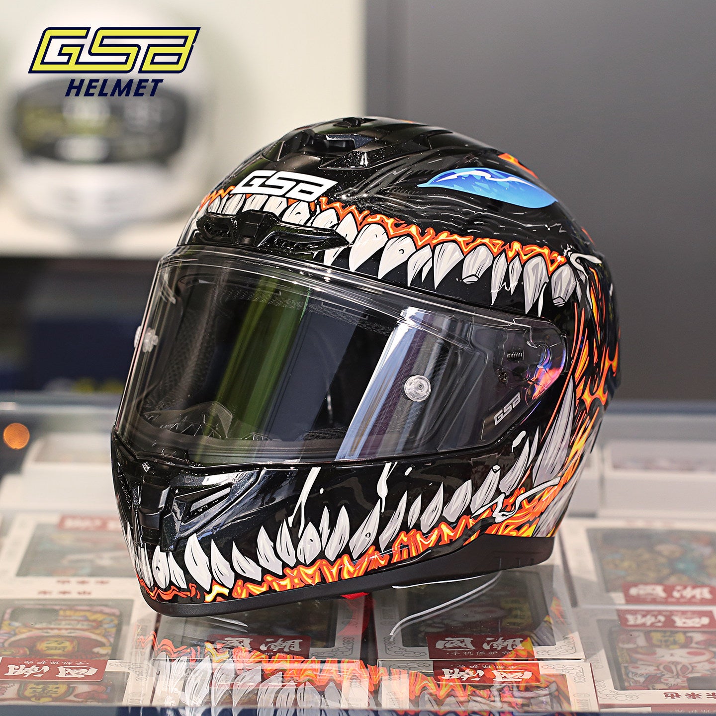 GSB G-361 Full Face Motorcycle Helmet - Urban Racing Aerodynamic Shell -  donclickin