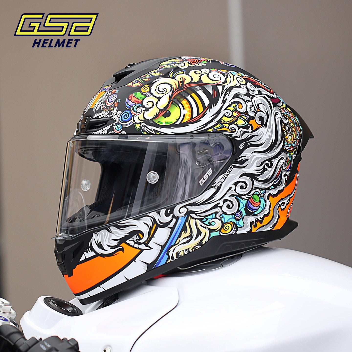 GSB G-361 Full Face Motorcycle Helmet - Urban Racing Aerodynamic Shell -  donclickin