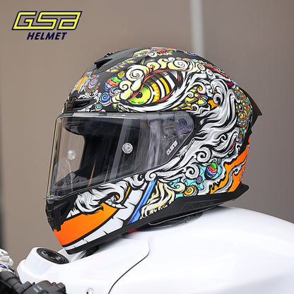 GSB G-361 Full Face Motorcycle Helmet - Urban Racing Aerodynamic Shell -  donclickin