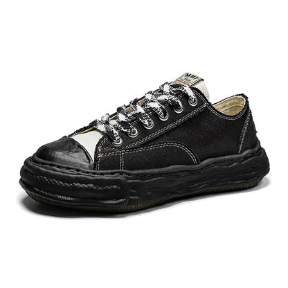 Revised Maison Mihara Yasuhiro Wavy Dissolved Sole Sneakers - MMY Canvas White