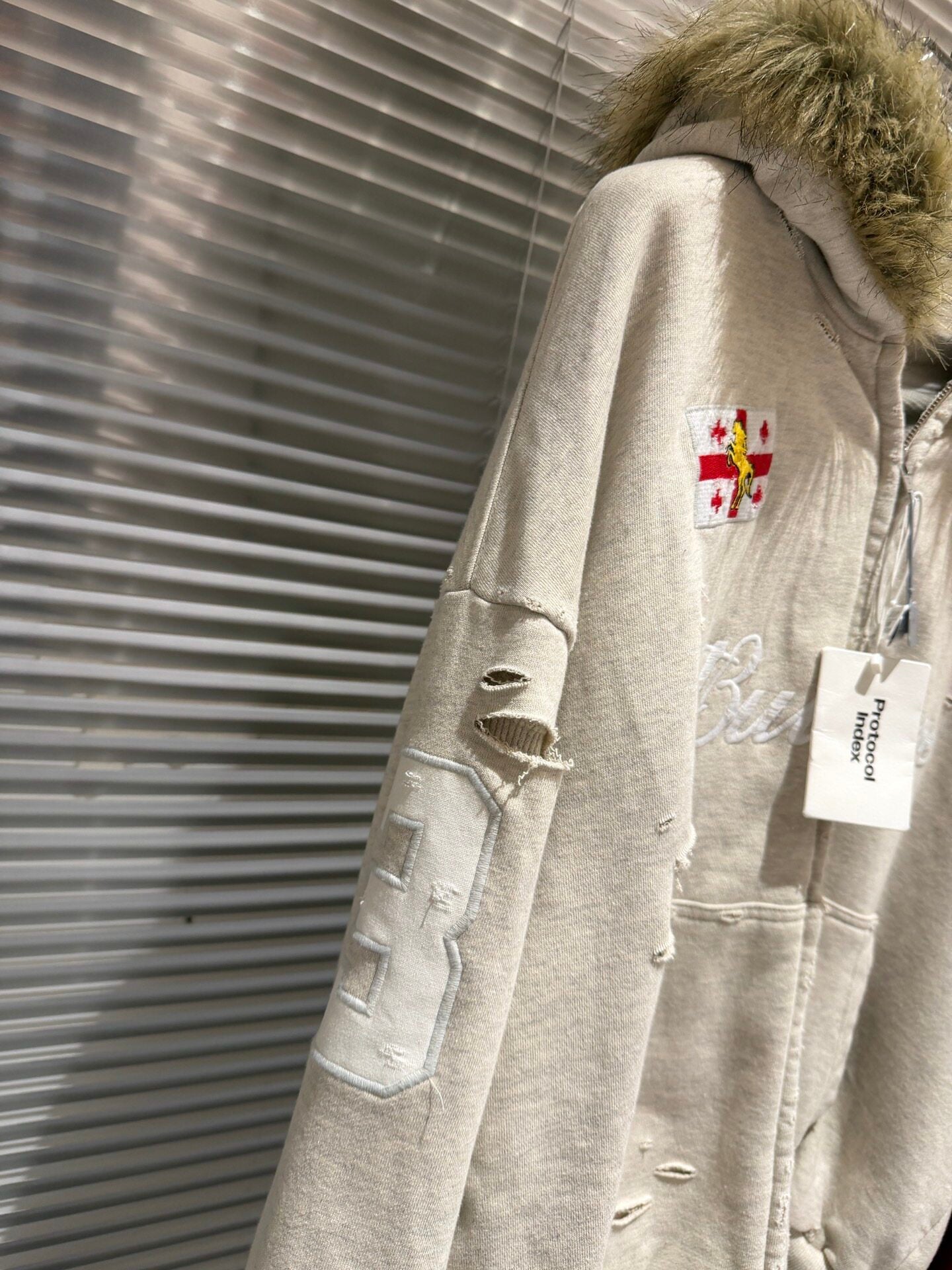 Revised Protocol Index Hoodie - Vintage Washed Distressed Warhorse Jacket 