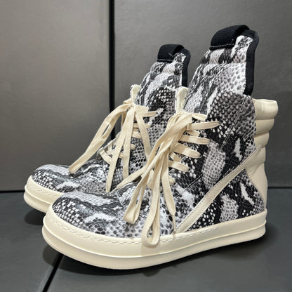 Revised RO Geobasket High-Top - Rick Owens Snake Embossed Leather  