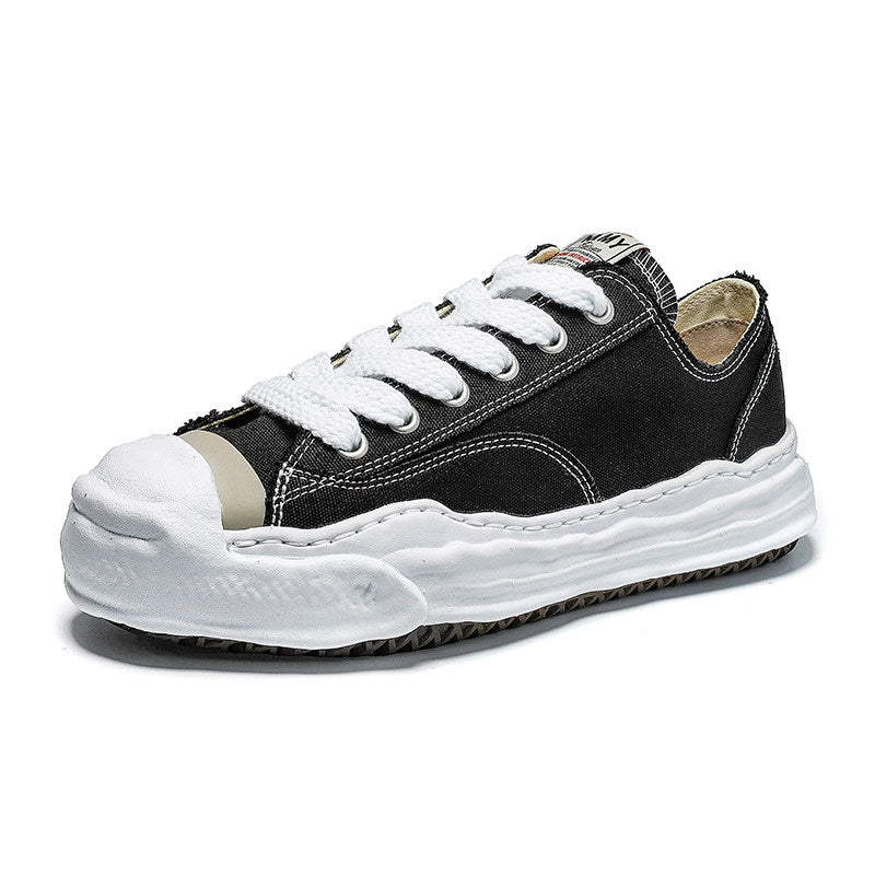 Revised Maison Mihara Yasuhiro Wavy Dissolved Sole Sneakers - MMY Canvas White