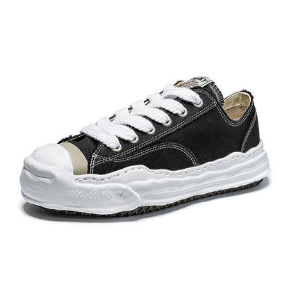 Revised Maison Mihara Yasuhiro Wavy Dissolved Sole Sneakers - MMY Canvas White