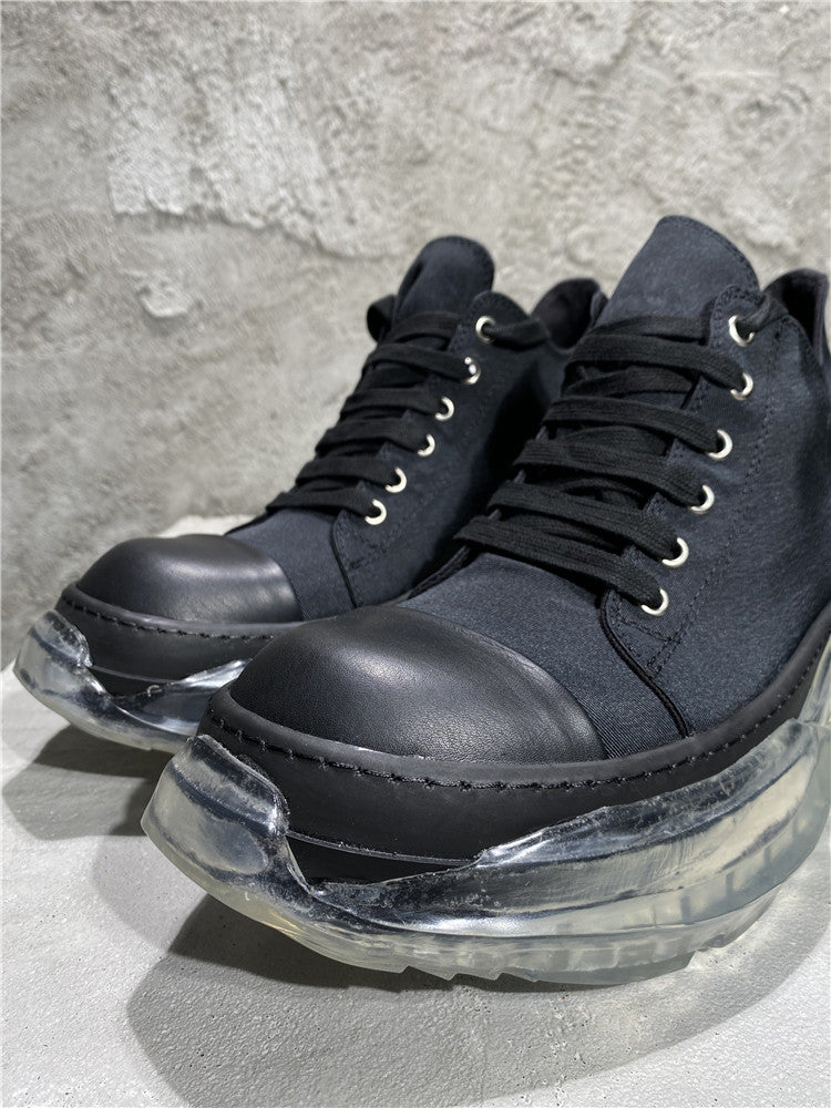 RO Abstract Low Sneaks - Double-Layer Rick Owen TPU Platform Nylon Canvas