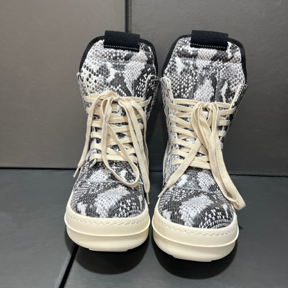 Revised RO Geobasket High-Top - Rick Owens Snake Embossed Leather  