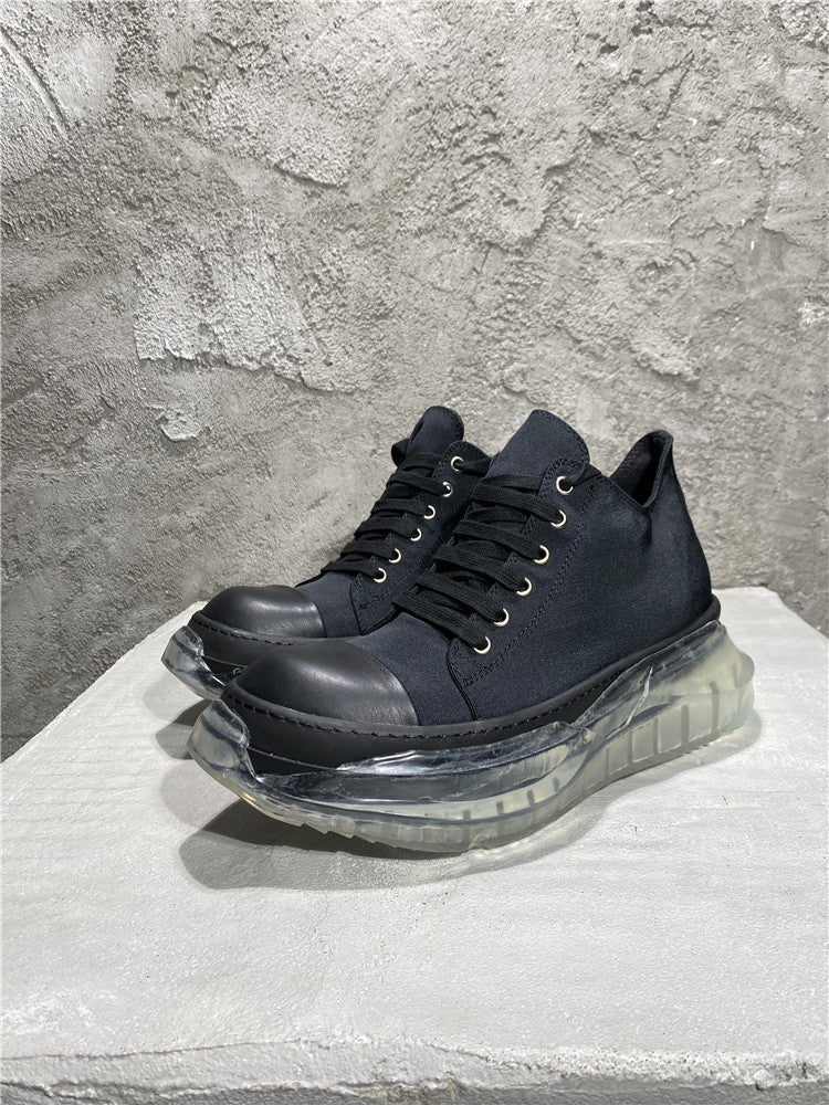 RO Abstract Low Sneaks - Double-Layer Rick Owen TPU Platform Nylon Canvas