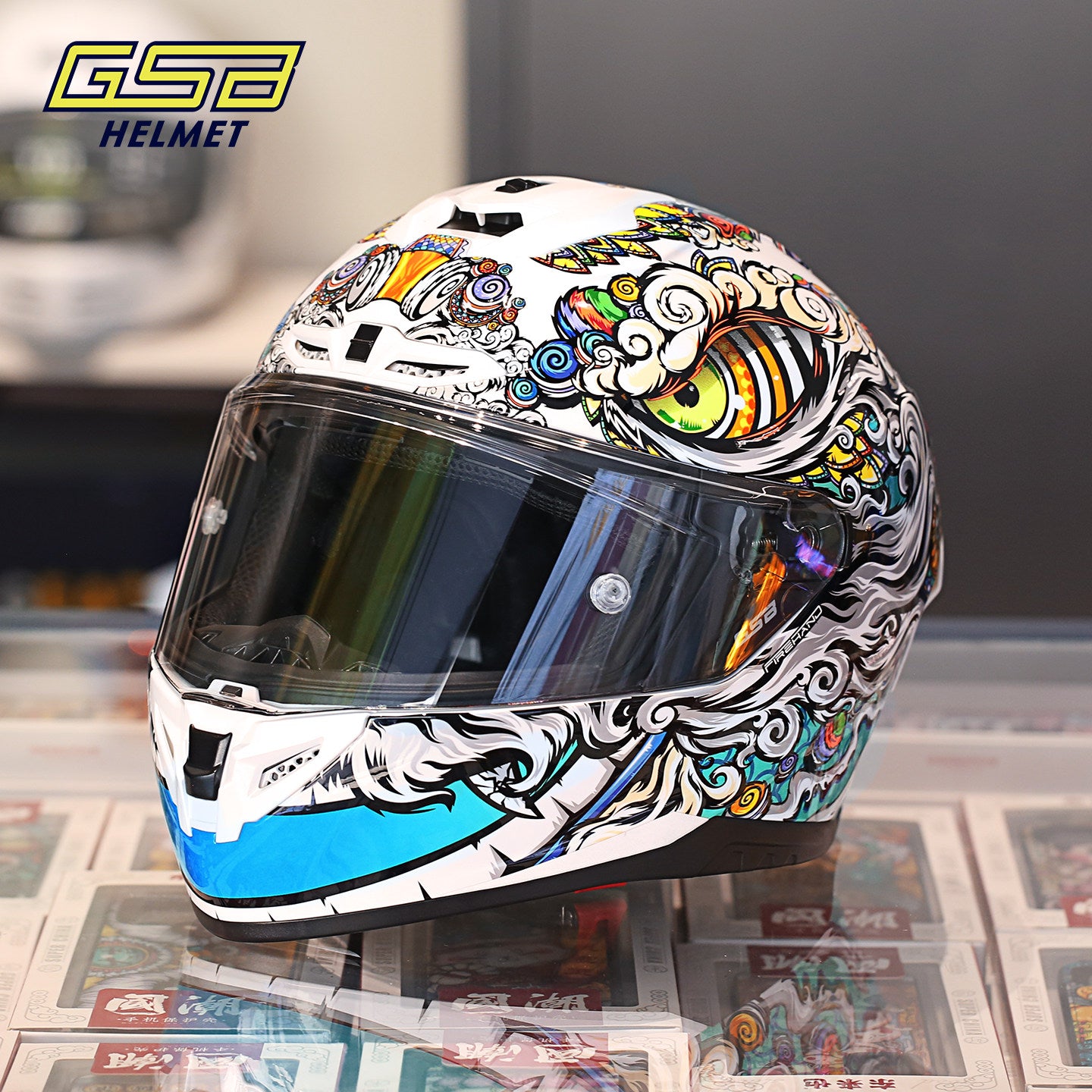 GSB G-361 Full Face Motorcycle Helmet - Urban Racing Aerodynamic Shell -  donclickin