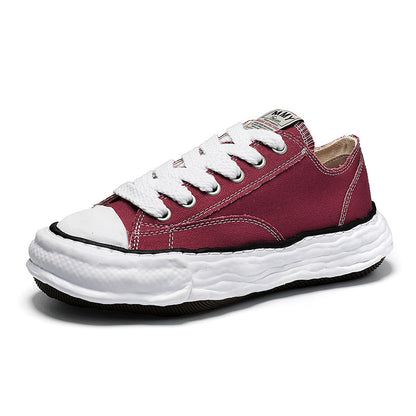 Revised Maison Mihara Yasuhiro Wavy Dissolved Sole Sneakers - MMY Canvas White
