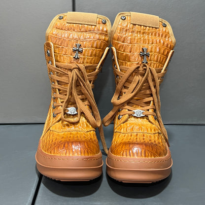 Revised RO Geobasket High-Top - Rick Owens Snake Embossed Leather  