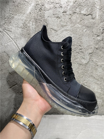 RO Abstract Low Sneaks - Double-Layer Rick Owen TPU Platform Nylon Canvas