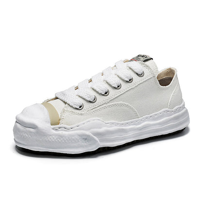 Revised Maison Mihara Yasuhiro Wavy Dissolved Sole Sneakers - MMY Canvas White