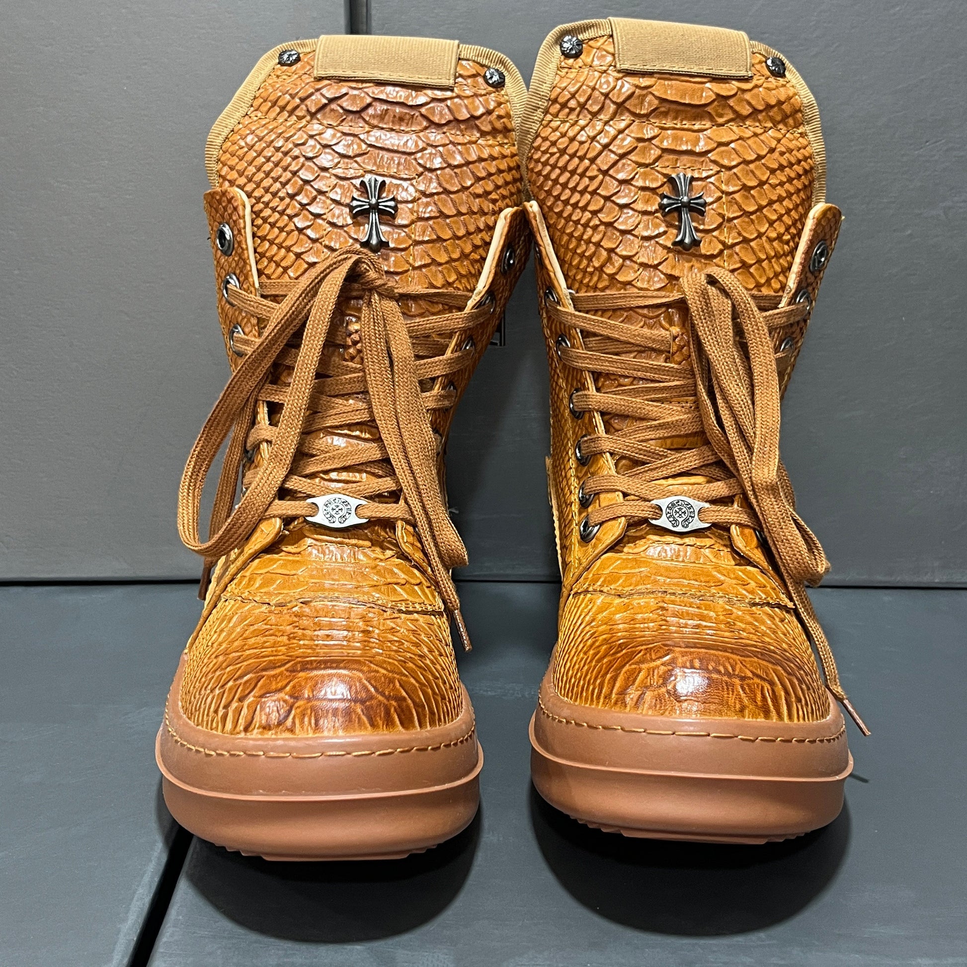 Revised RO Geobasket High-Top - Rick Owens Snake Embossed Leather  